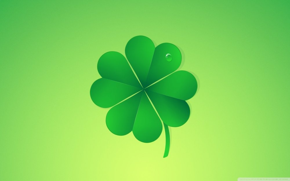 Зеленый Клевер четырехлистный