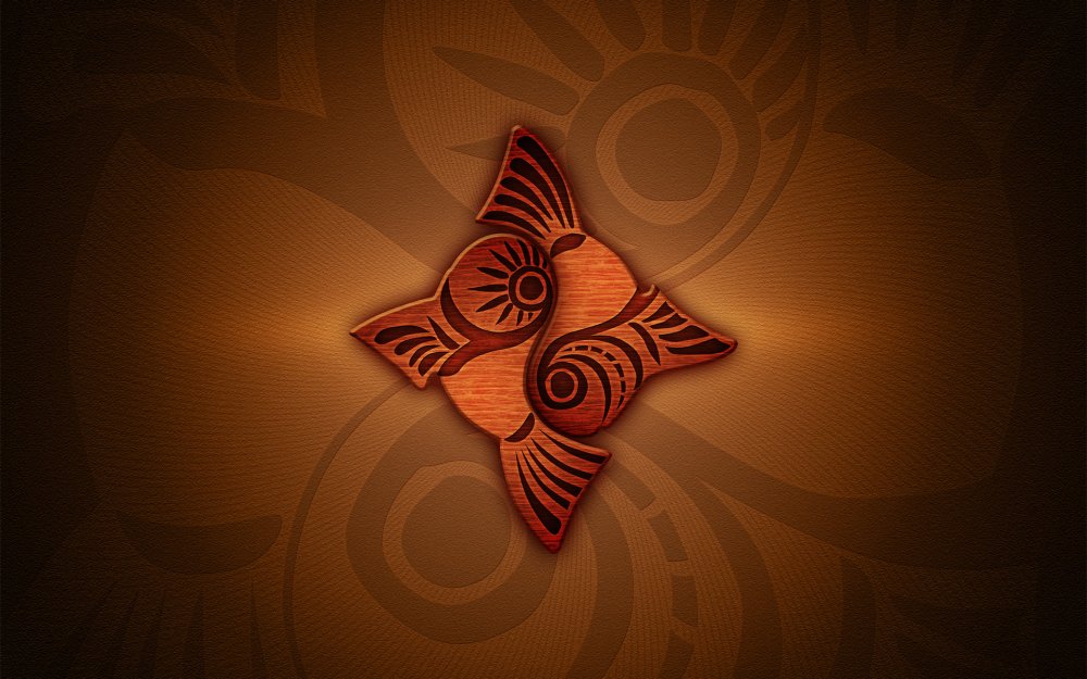 Рыбки фон коричневый