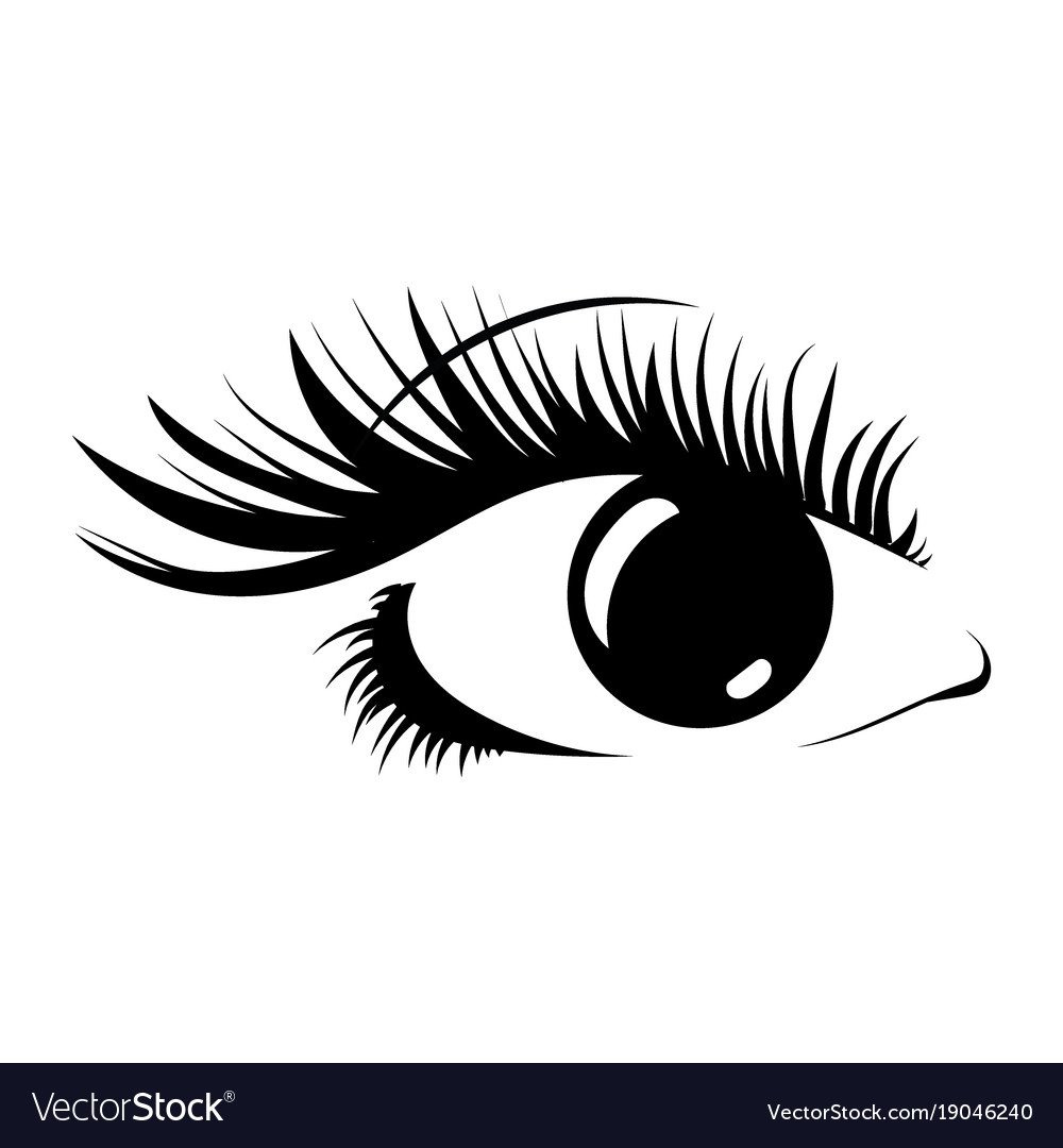 Рисунок глаза с ресничками классика