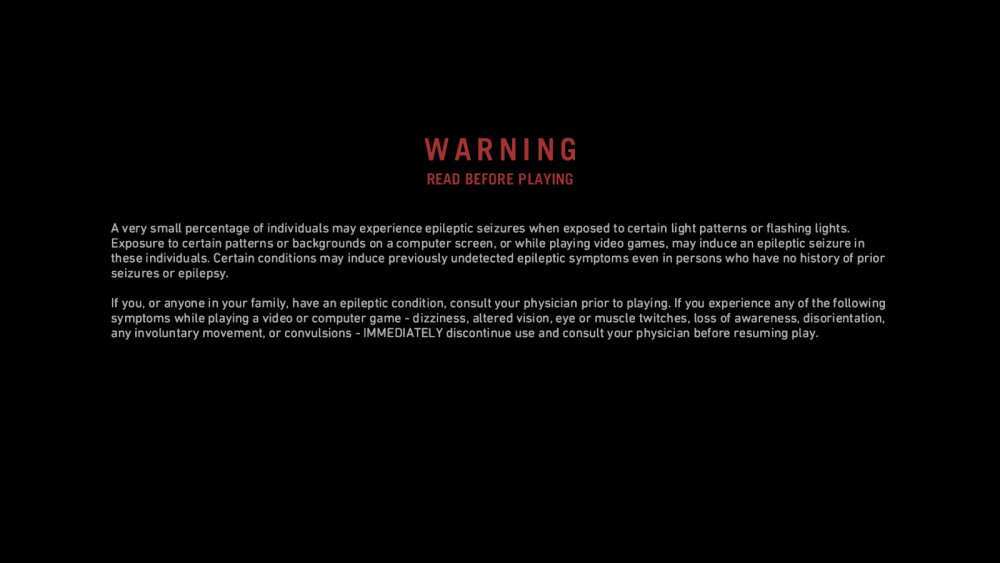 Предупреждение в играх для эпилептиков