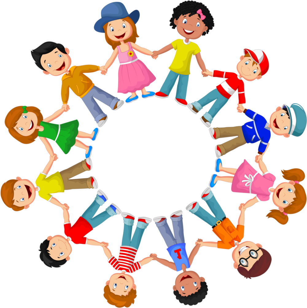 Человечки держатся за руки в кругу