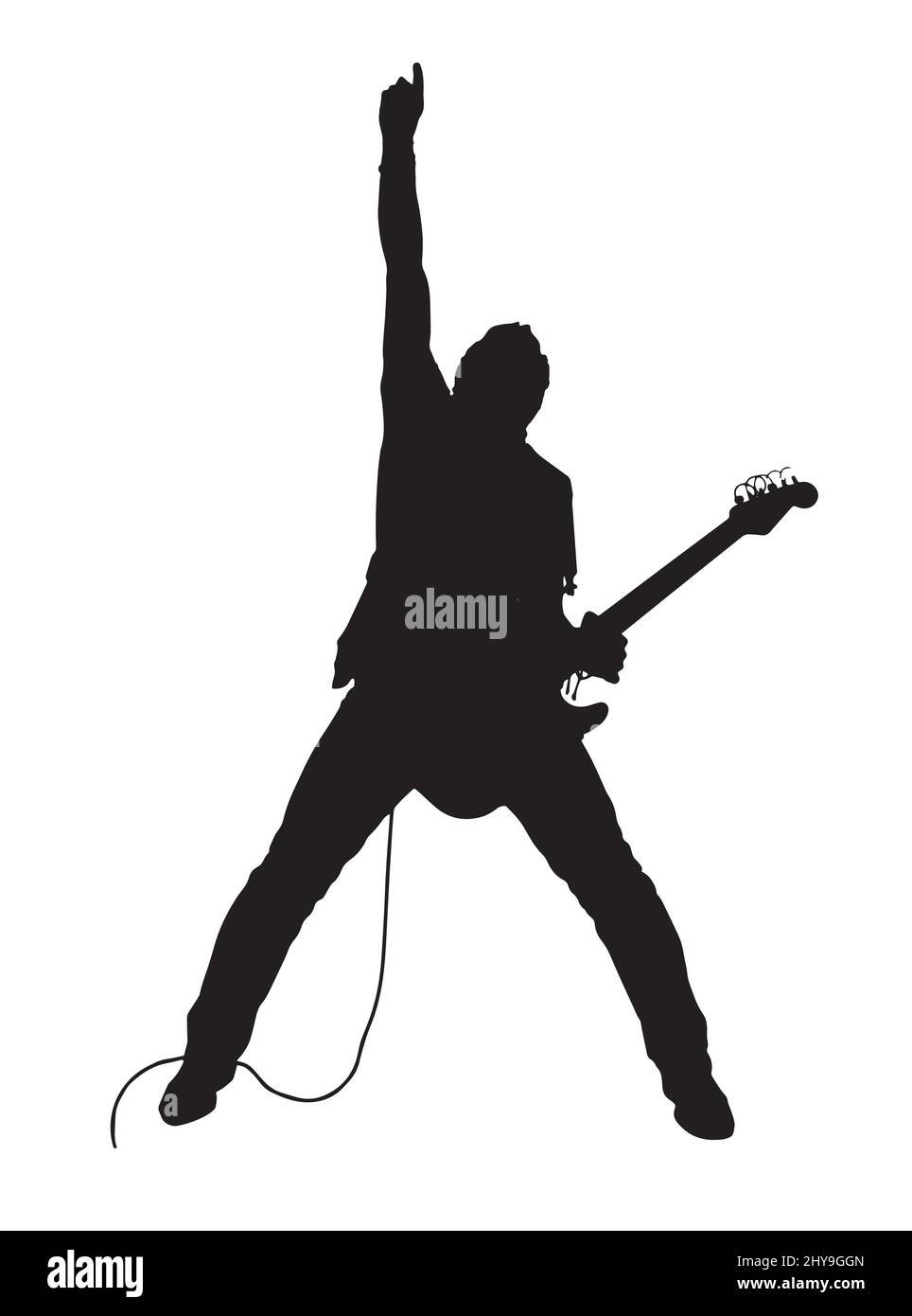 Гитарист силуэт