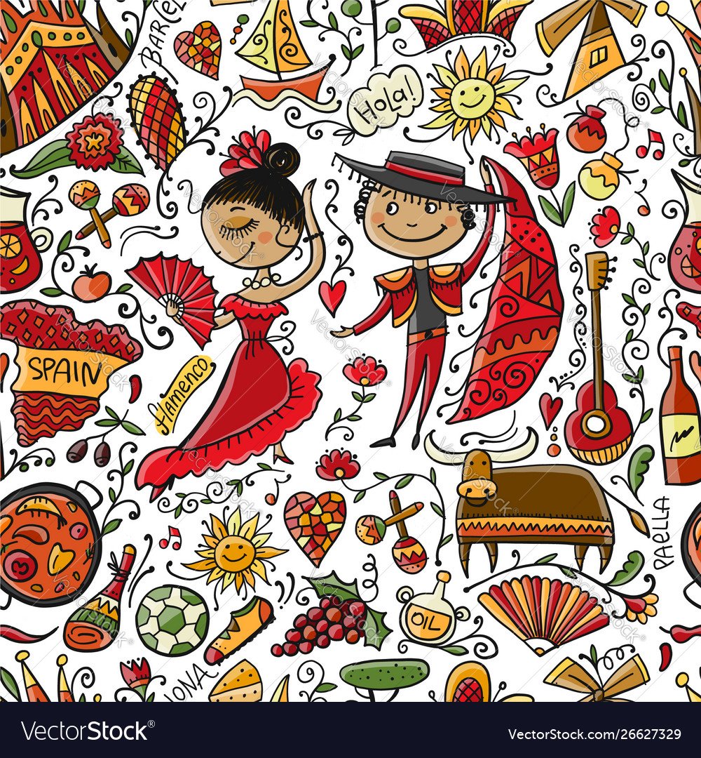 Испанский флаг акварель