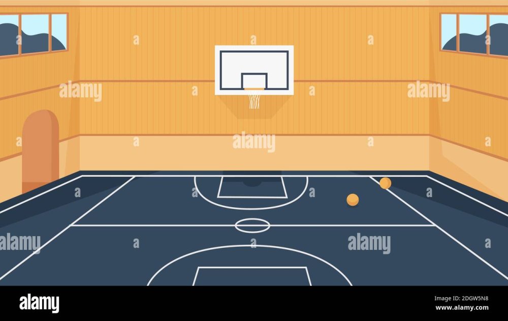 Баскетбольная площадка ночью