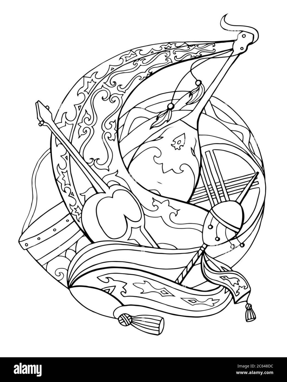 Украшение казахской домры