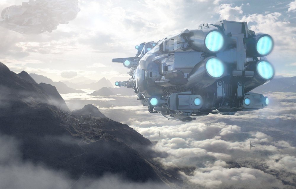 Космический корабль на планете арт