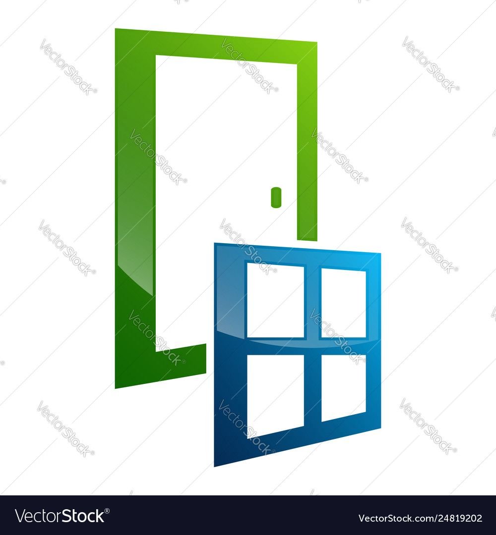 Пластиковые окна двери вектор