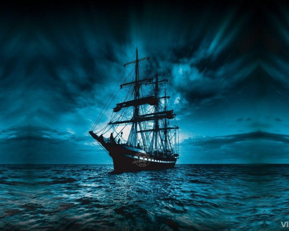 Корабль Летучий голландец и черная Жемчужина