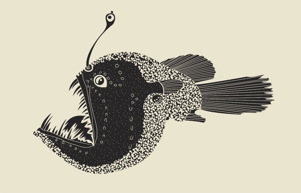 Рыба удильщик вектор