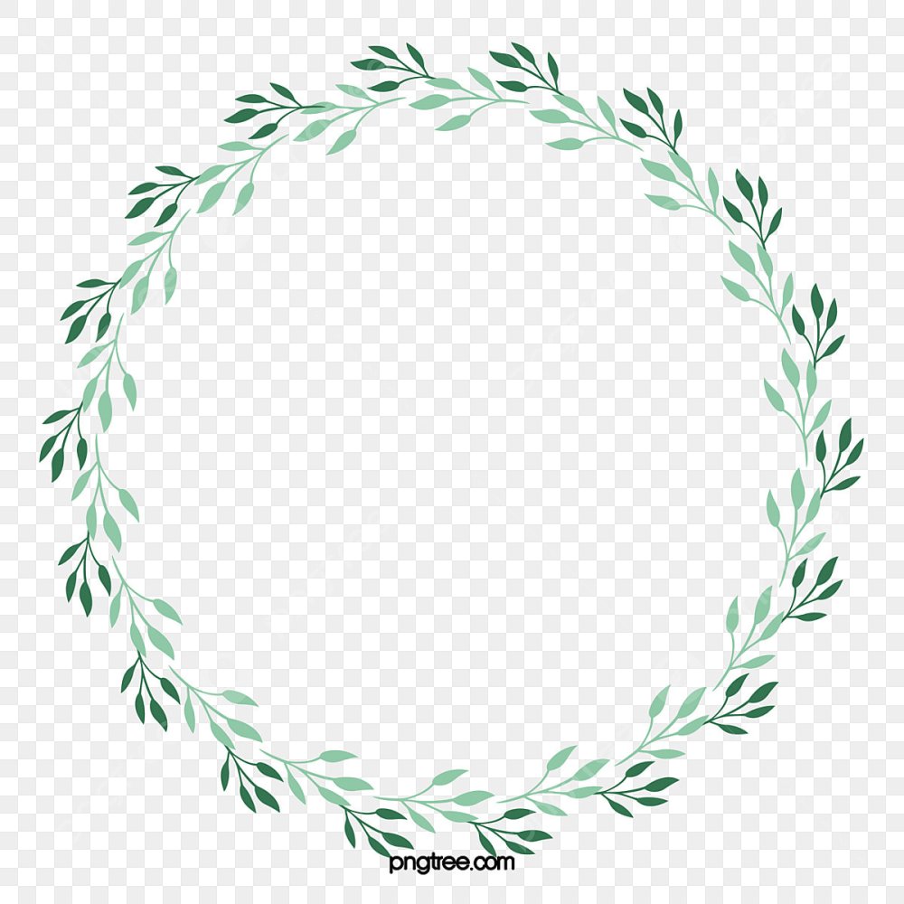 Зелёная рамка с узорами круглая