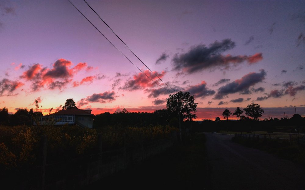 Закат за домами