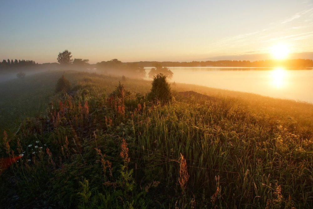 Закат в деревне