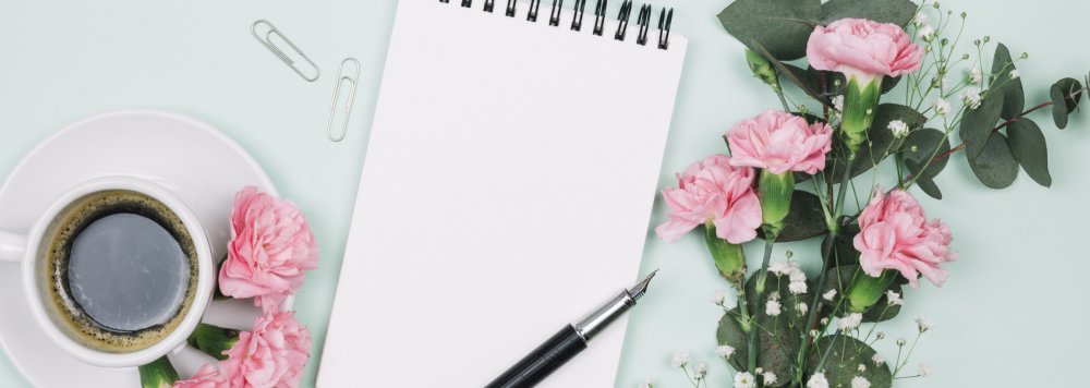 Блокнот ручка цветы