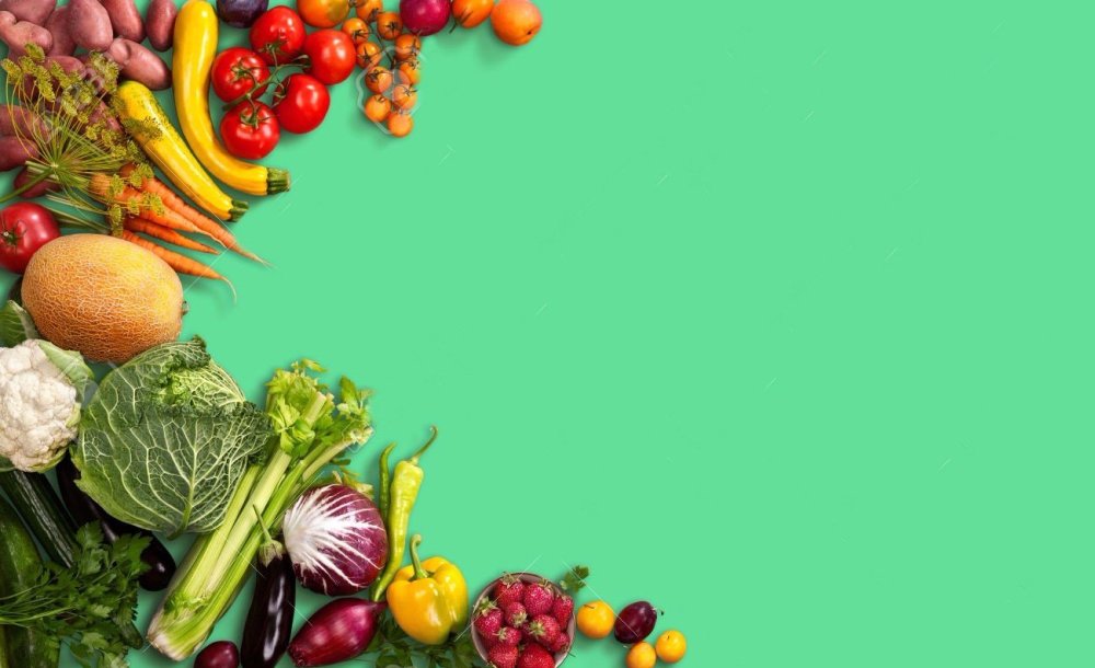 Овощи фрукты разноцветные