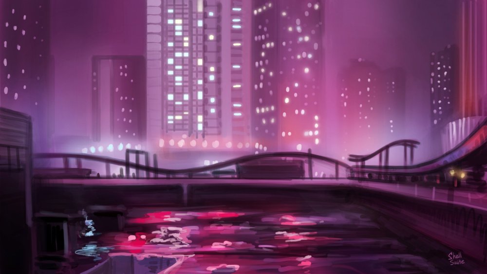 Вид с крыши закат