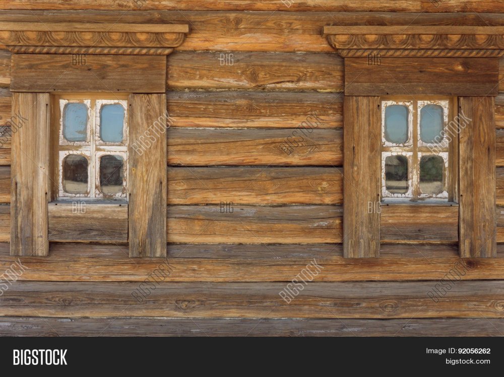 Стена бревенчатая в избе