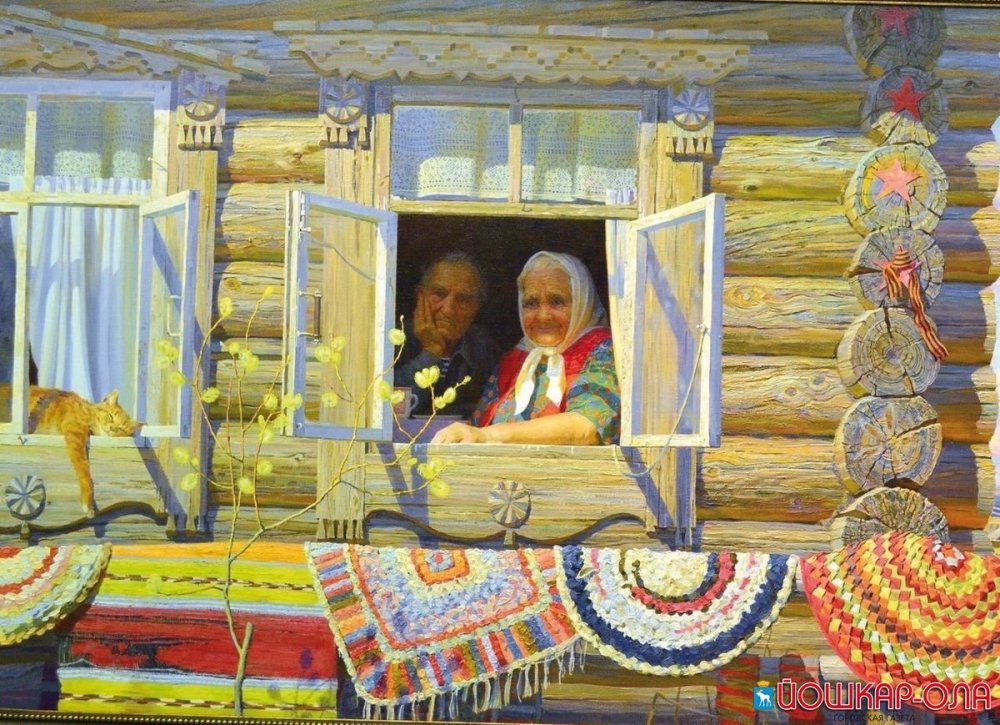 Деревенское окно изнутри