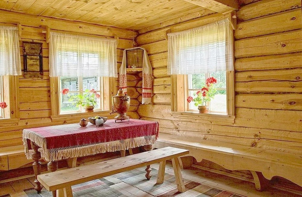 Шторы в русской избе