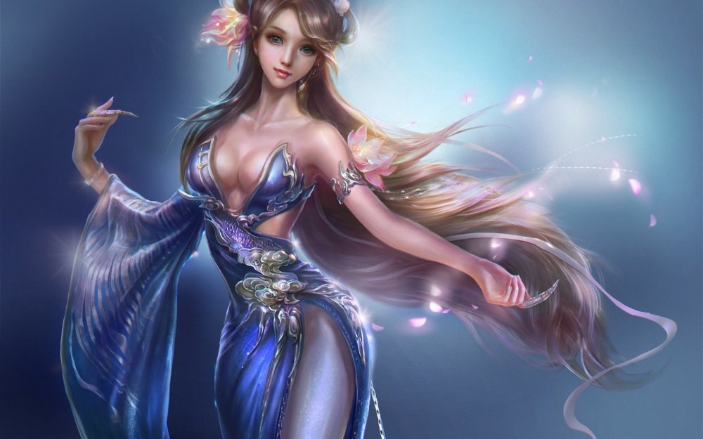 Красивые фэнтези девушки в платьях