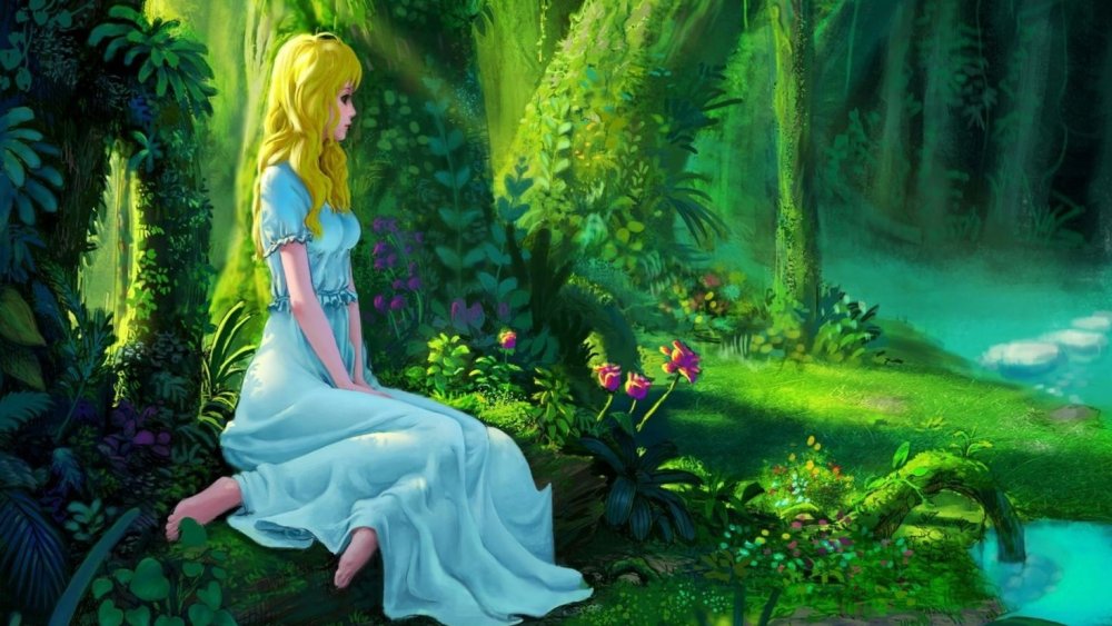 Девушка в сказочном лесу