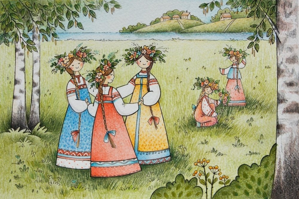 Девушки водят хоровод