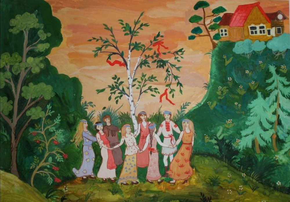 Хоровод около березы