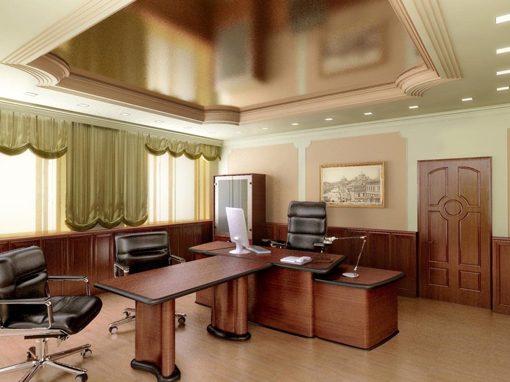 Домашний кабинет с библиотекой