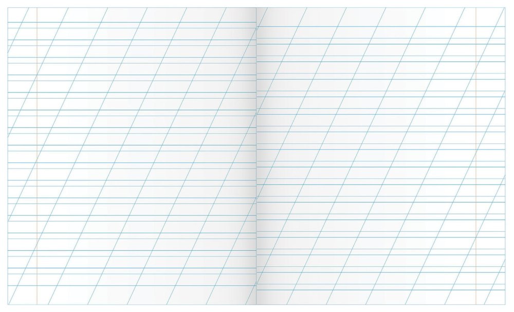 Разворот тетради в линейку