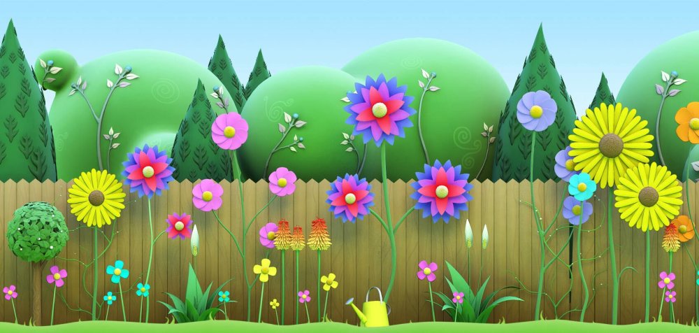 Сад мультяшный