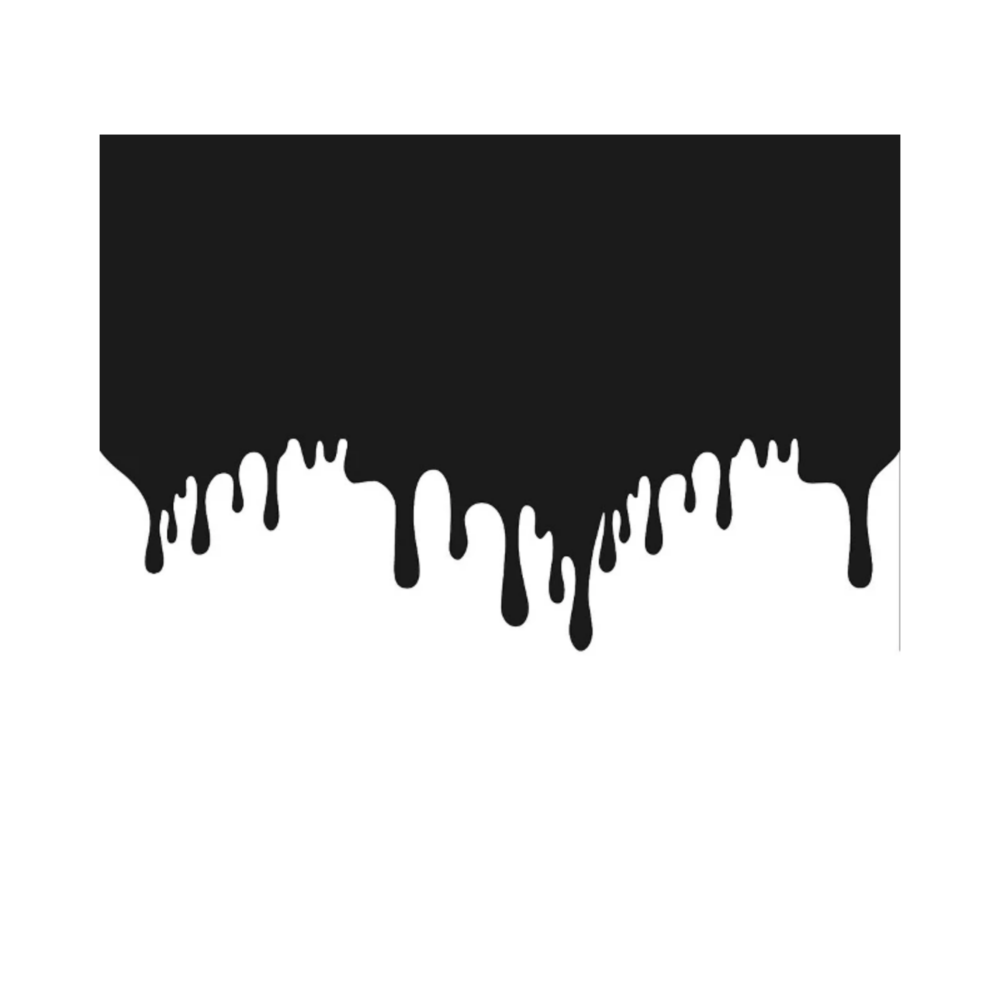 Черная краска стекает