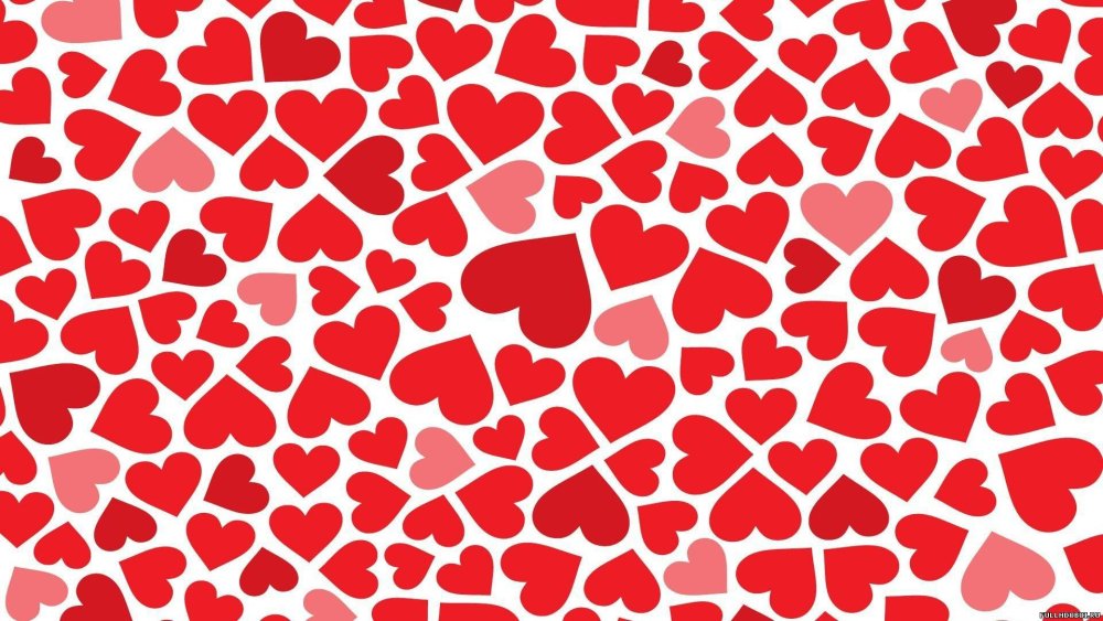 Мелкие сердечки на белом фоне
