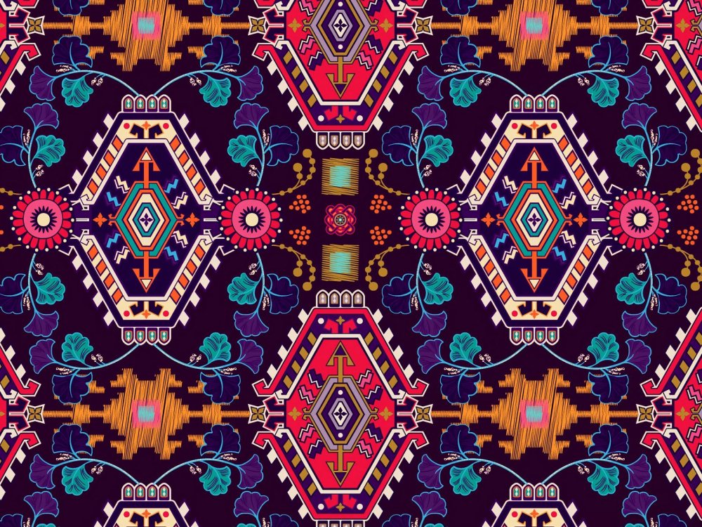 Восточный орнамент на черном фоне