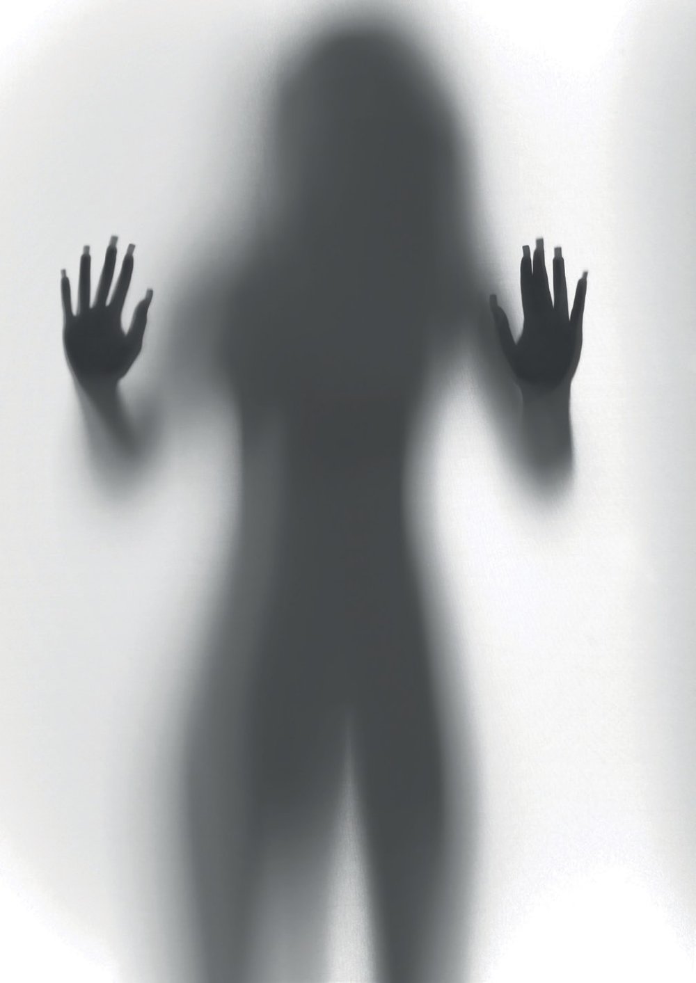 Силуэт за матовым стеклом