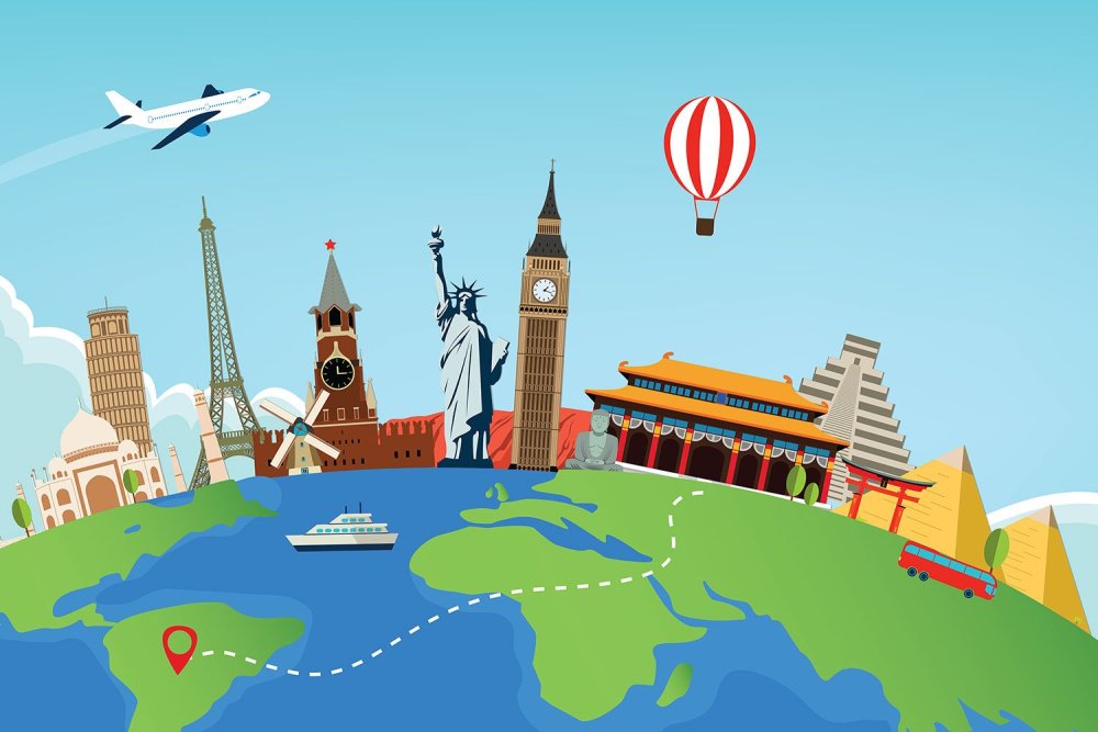 Путешествие по миру фон