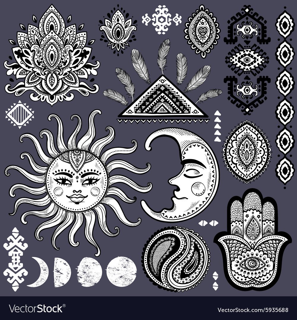 Орнамент солнце и вода