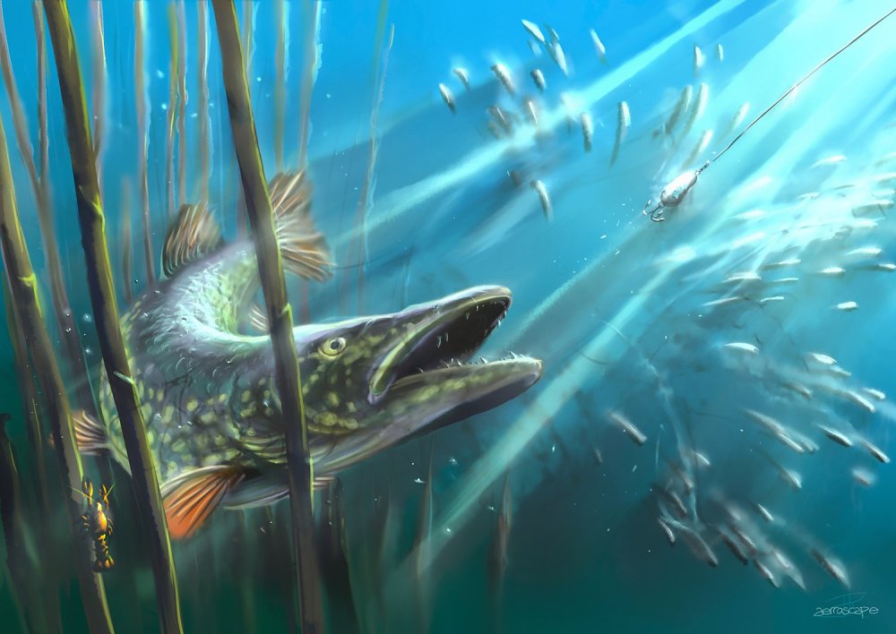 Большая щука зимой