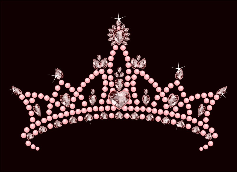 Розовая корона на черном фоне