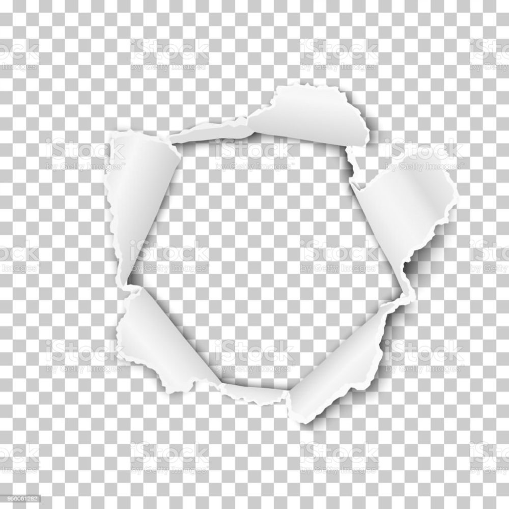 Разорванная бумага на прозрачном фоне