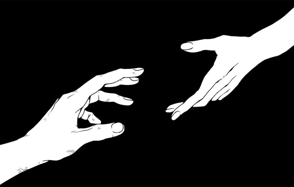 Рука в руке силуэт