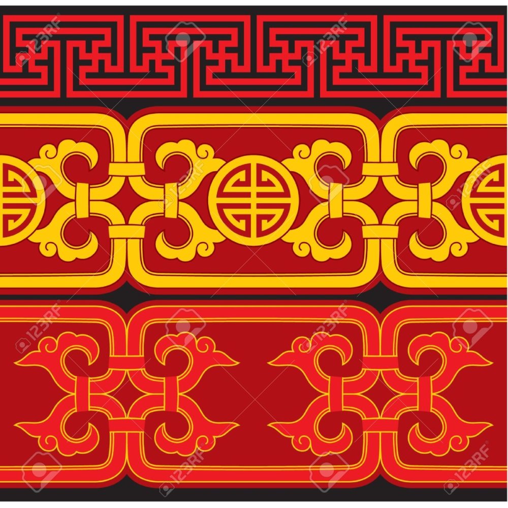 Китайский орнамент в полосе