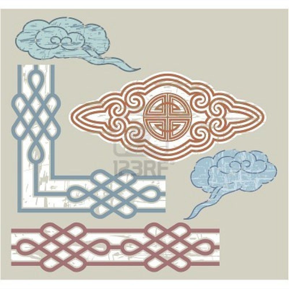 Бурятский орнамент золотой