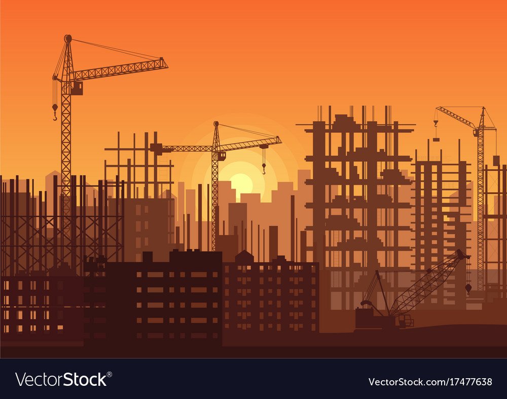 Строящееся здание силуэт