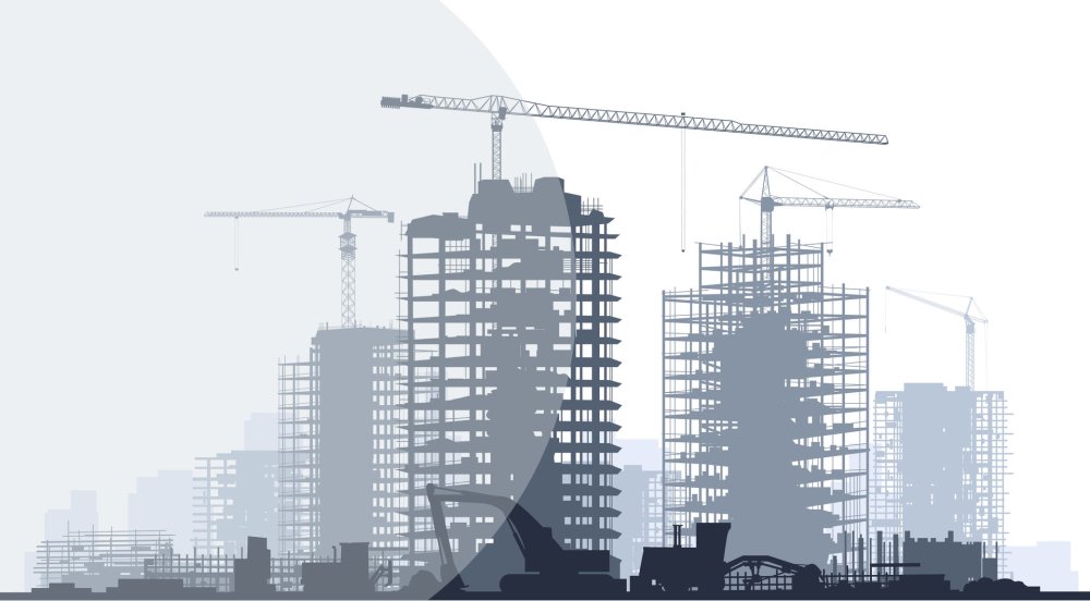 Стройка на белом фоне