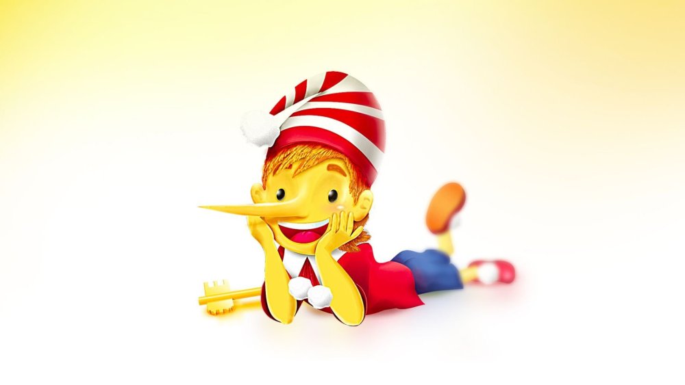 Буратино на белом фоне