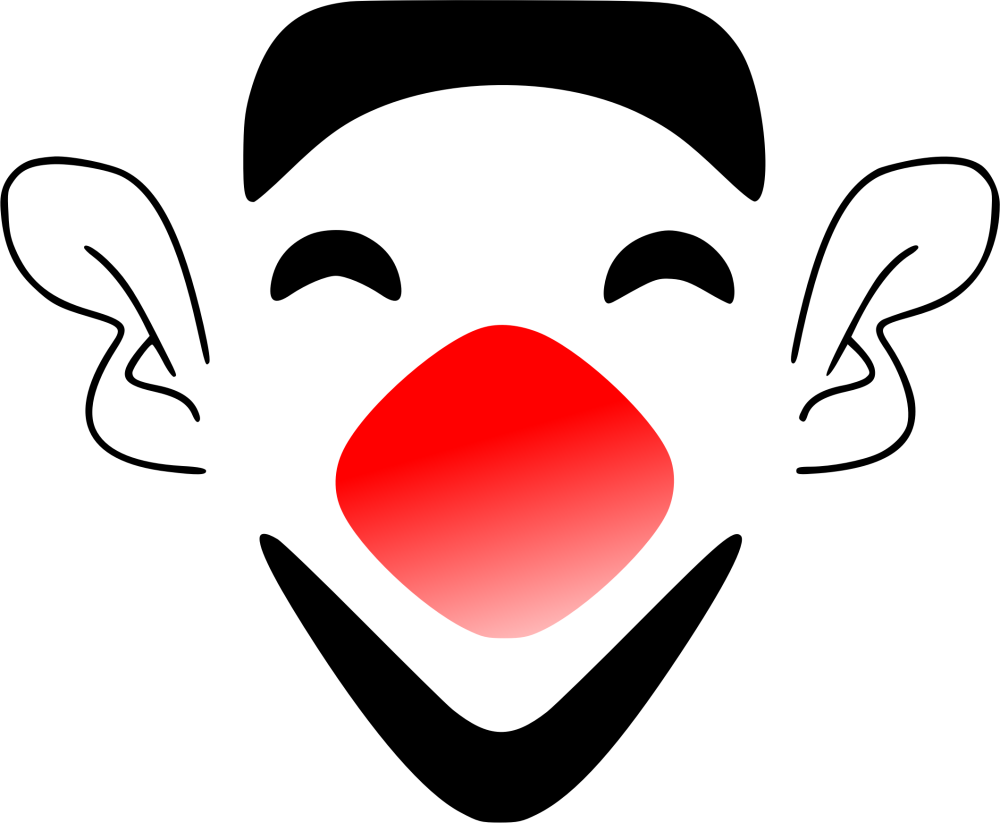 Маска клоуна на прозрачном фоне