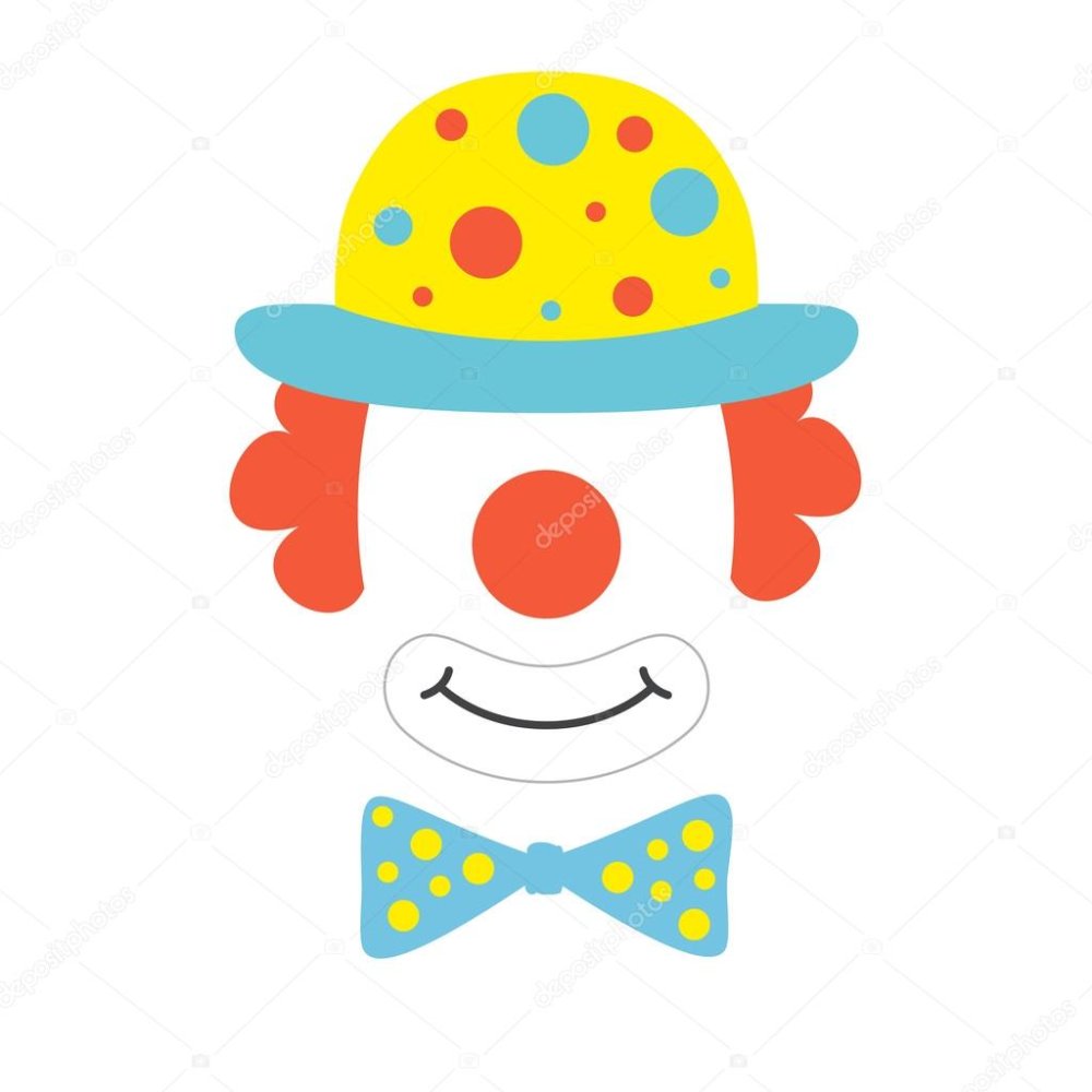 Клоун лицо без головного убора