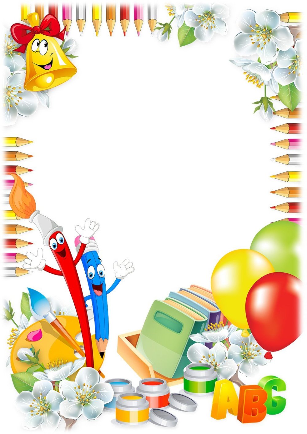 Рамка школьные принадлежности