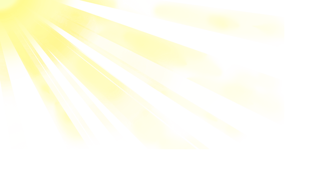 Лучи солнца на прозрачном фоне