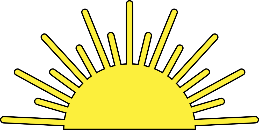 Восходящее солнце на прозрачном фоне