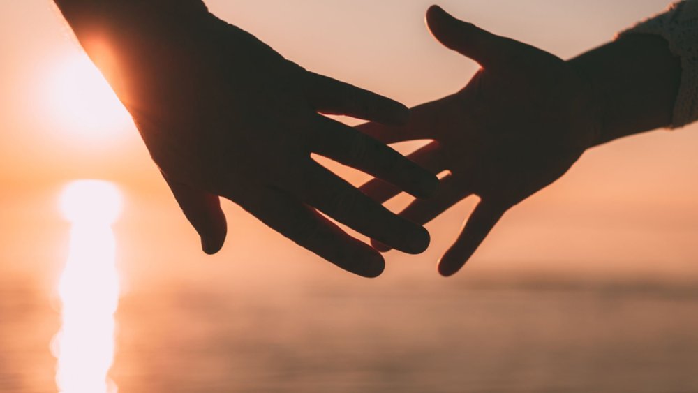 Две руки на закате